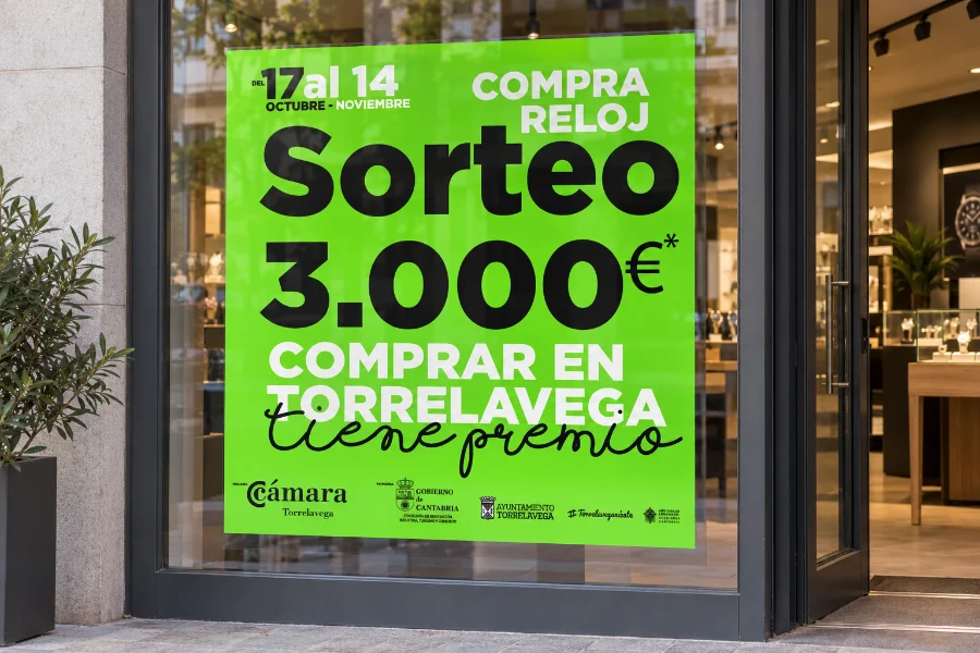 Cámara de Comercio · campañas: cartel en escaparate