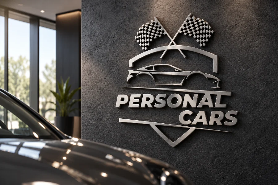 Personal Cars: logotipo en relieve