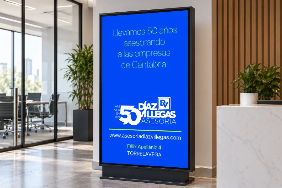 Díaz Villegas · logotipo y 50 aniversario: pantalla 50 años