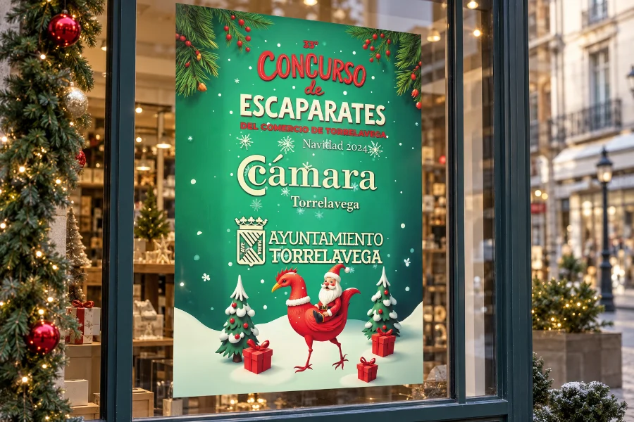Concurso de escaparates · Cámara de Comercio: cartel en escaparate