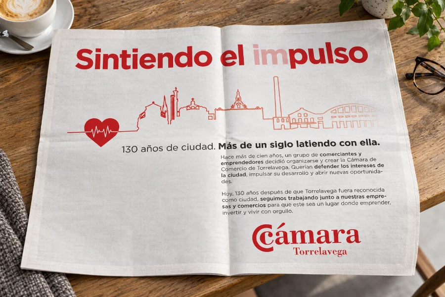 130 años · Cámara de Comercio de Torrelavega: anuncio en prensa