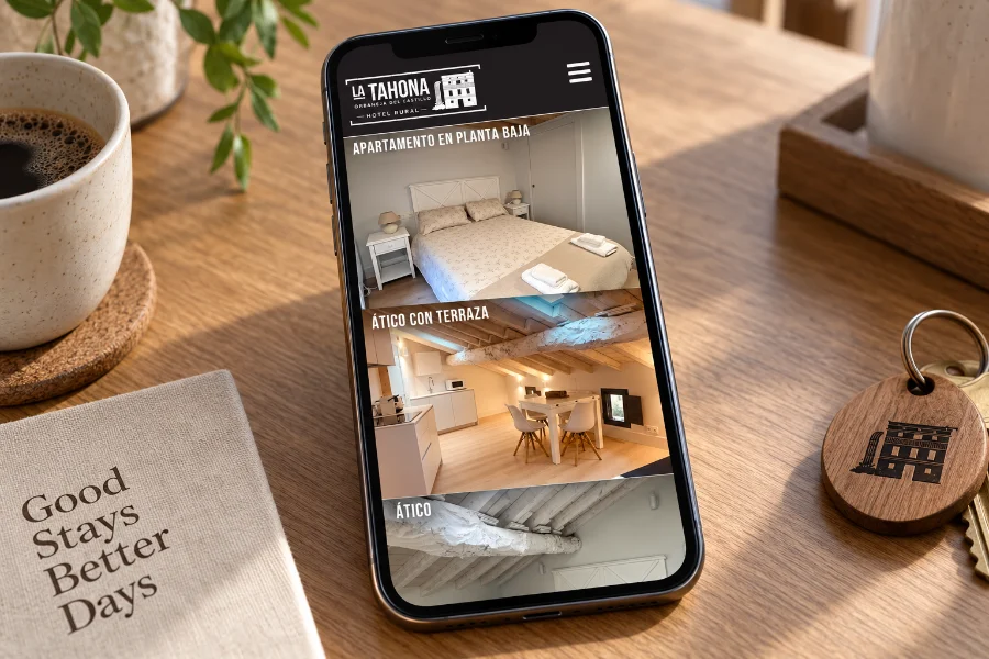 La Tahona · apartamentos: web en el móvil