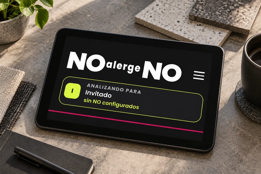 NOalergeNO · versión móvil: web (2 de 3)