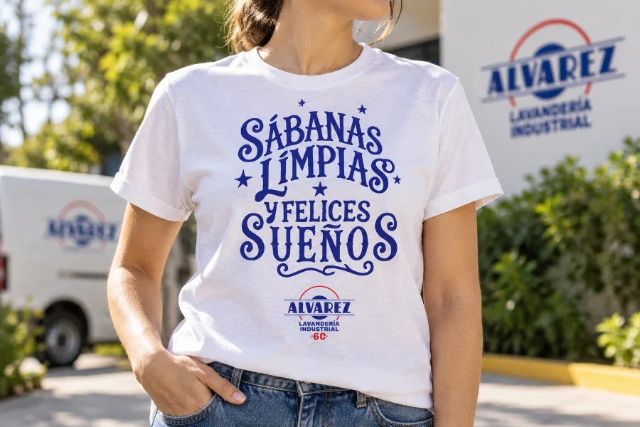 Lavandería Álvarez · camiseta: aplicación (2 de 3)