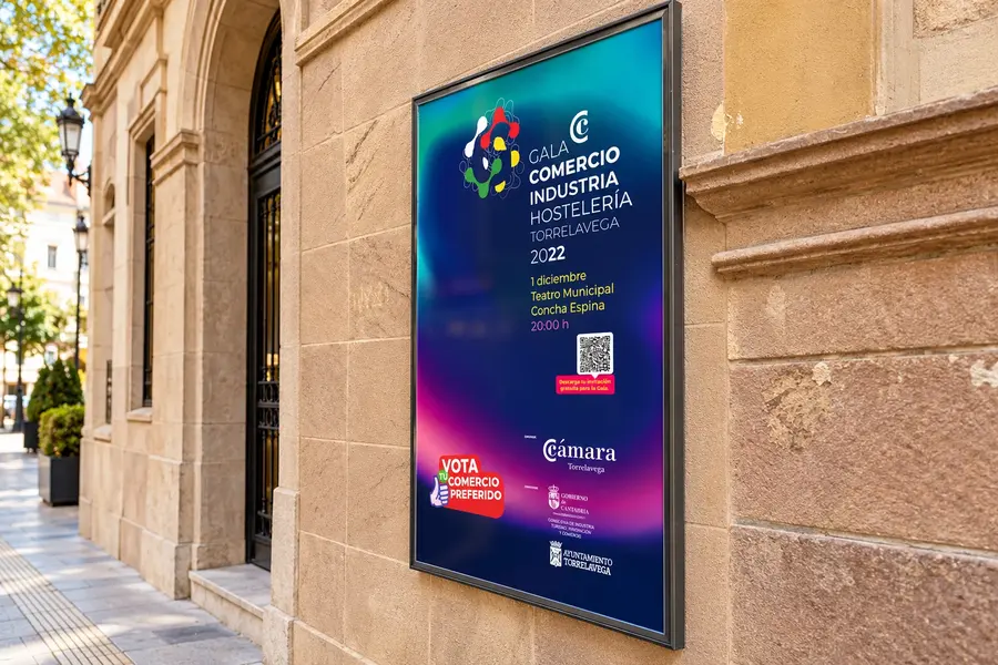 Gala de la Cámara de Comercio: Bandera de fachada