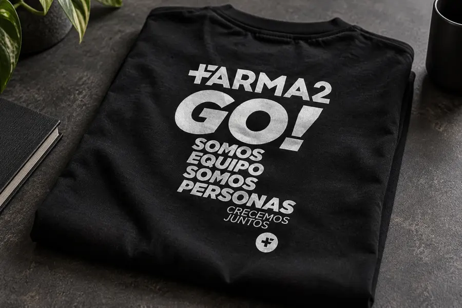 Farma2Go · camisetas: Detalle de impresión