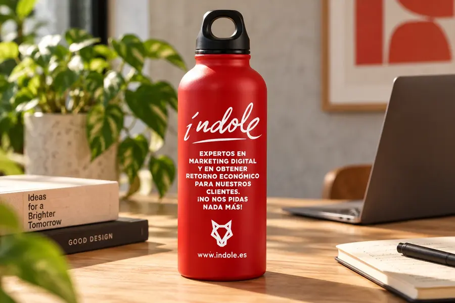 Índole · botella de aluminio: Botella corporativa