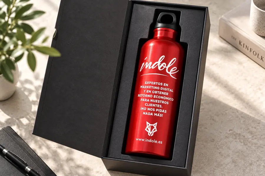 Índole · botella de aluminio: Presentación regalo
