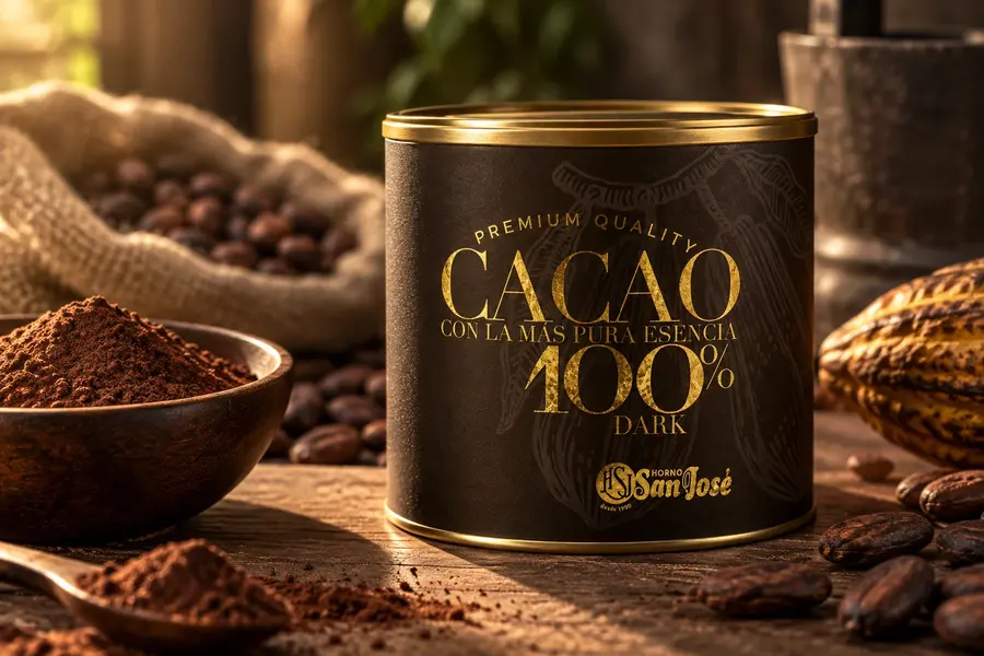 HSJ Cacao: Detalle de etiqueta