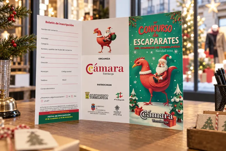 Concurso de escaparates · Cámara de Comercio: folleto