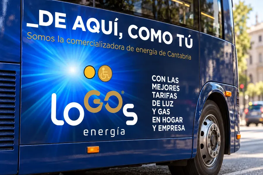 LoGOs · autobús de Santander: Detalle publicitario