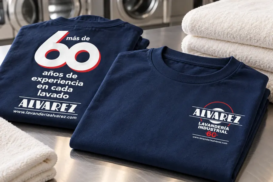 Lavandería Álvarez · camiseta: detalle