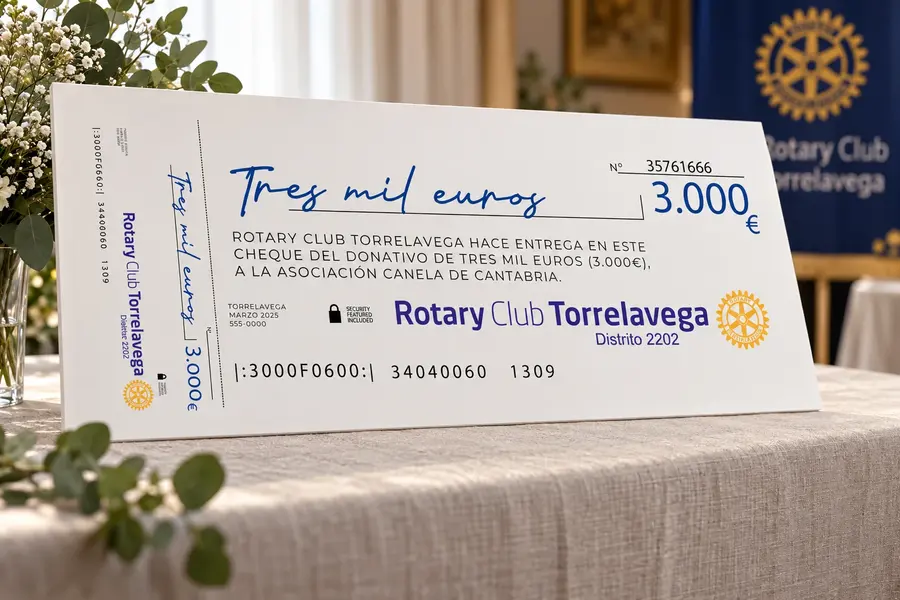 Canela · cheque Rotary: detalle