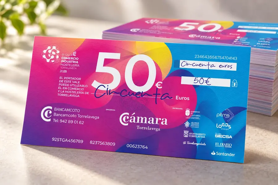 III Gala del Comercio · vale regalo: detalle