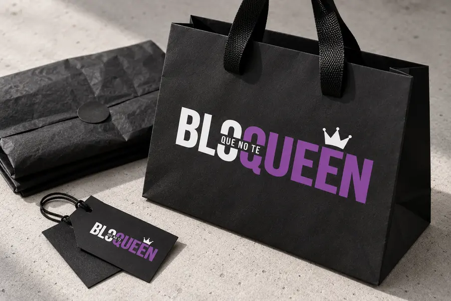 No Blo Queen: bolsa y etiquetas
