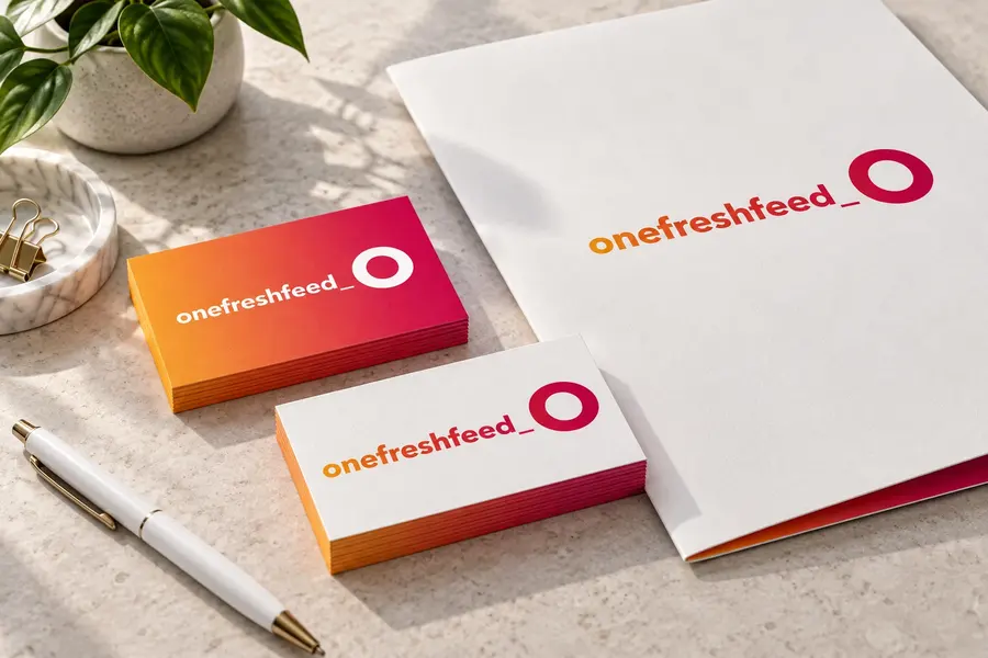 OneFreshFeed: identidad papeleria