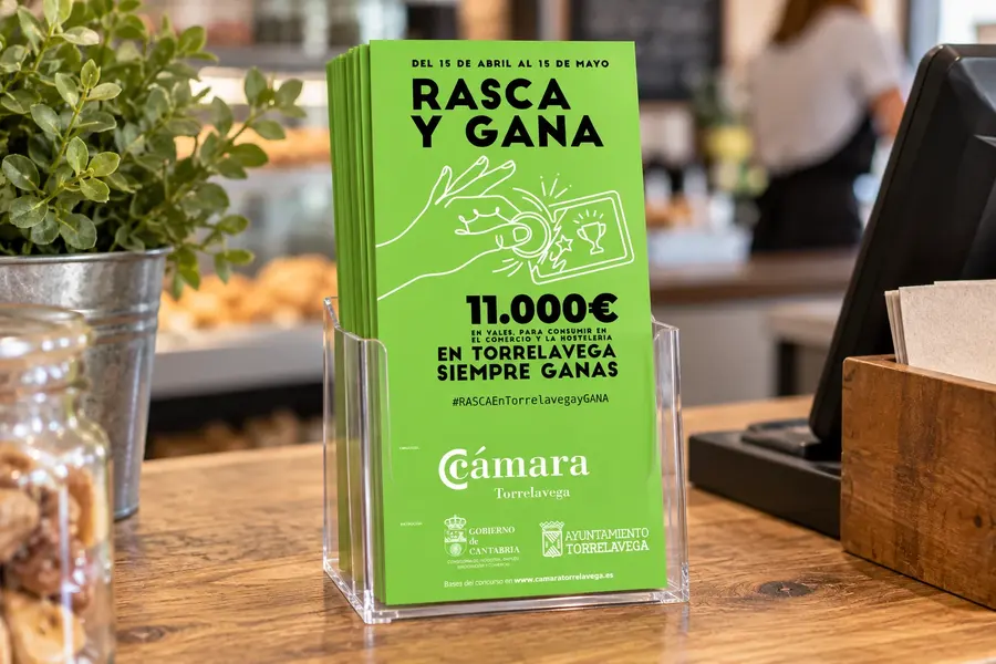 Rasca y Gana · Cámara de Comercio: folletos