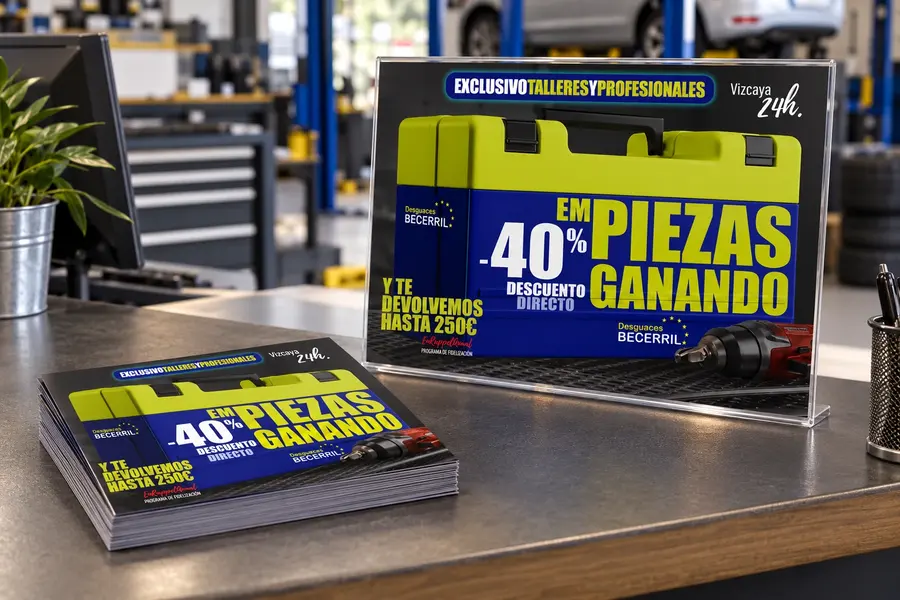 Desguaces Becerril · Vizcaya 26: folleto promocional