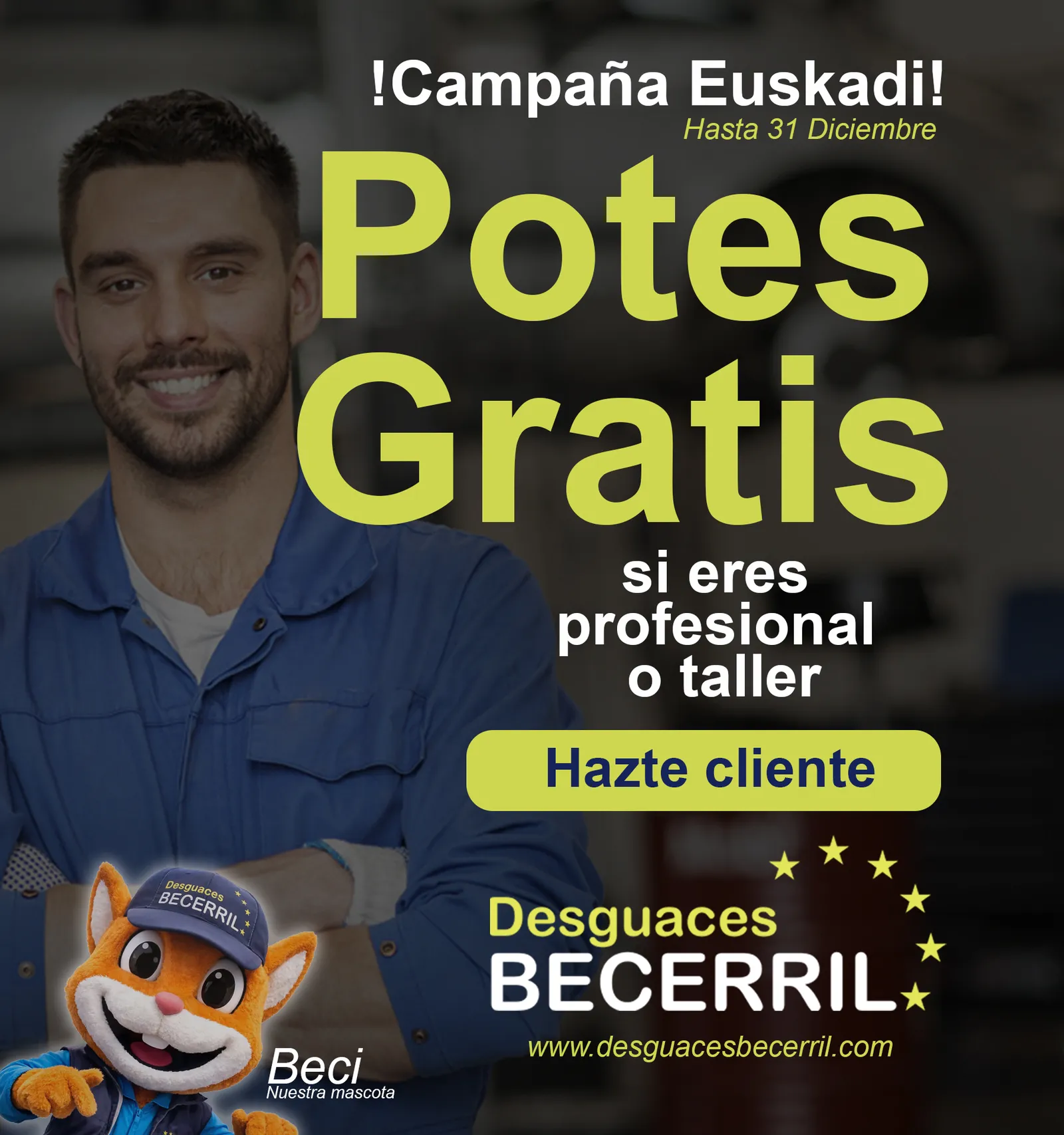 Euskadi 2026: el obstáculo para comprar lejos es el envío, así que la oferta es el porte (Desguaces Becerril)