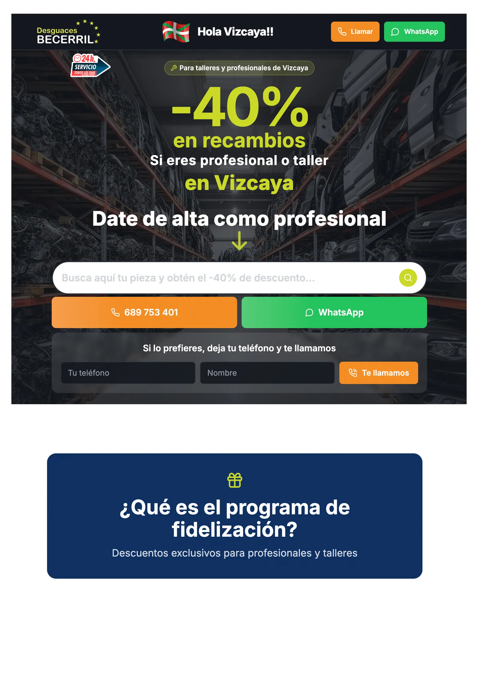 Vizcaya 2026: la pieza principal de la campaña (Desguaces Becerril)