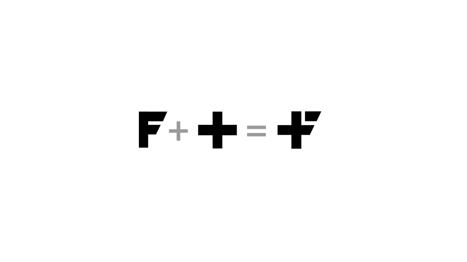 La construcción del símbolo: la F y la cruz de farmacia se funden en una sola forma (Farma2Go)