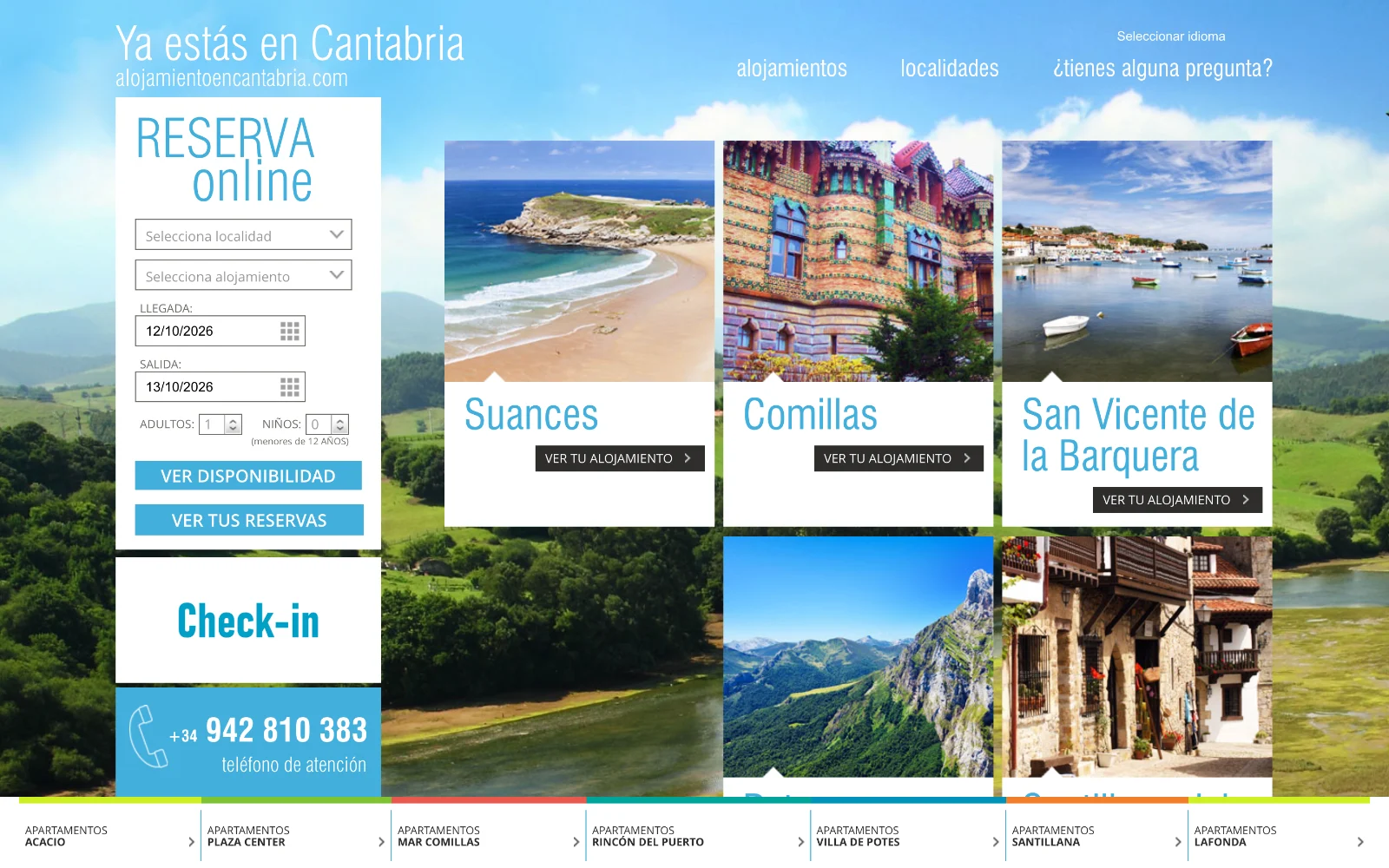 Web de Alojamiento en Cantabria en el ordenador, diseñada por Índole