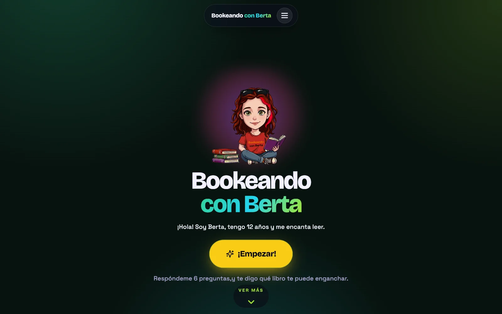 Web de Bookeando con Berta en el ordenador, diseñada por Índole