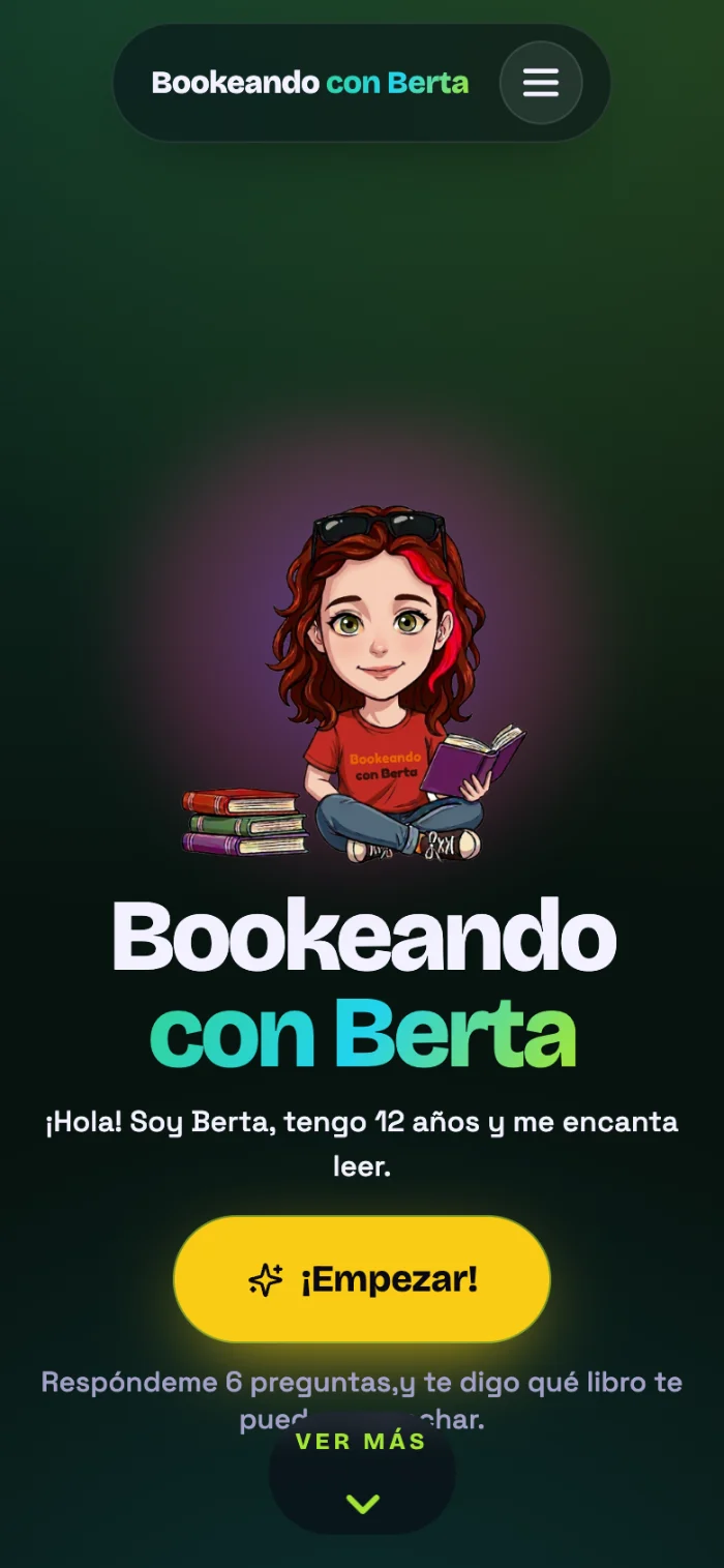 Web de Bookeando con Berta en el móvil