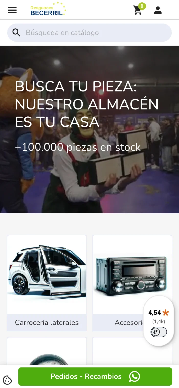 Web de Desguaces Becerril en el móvil