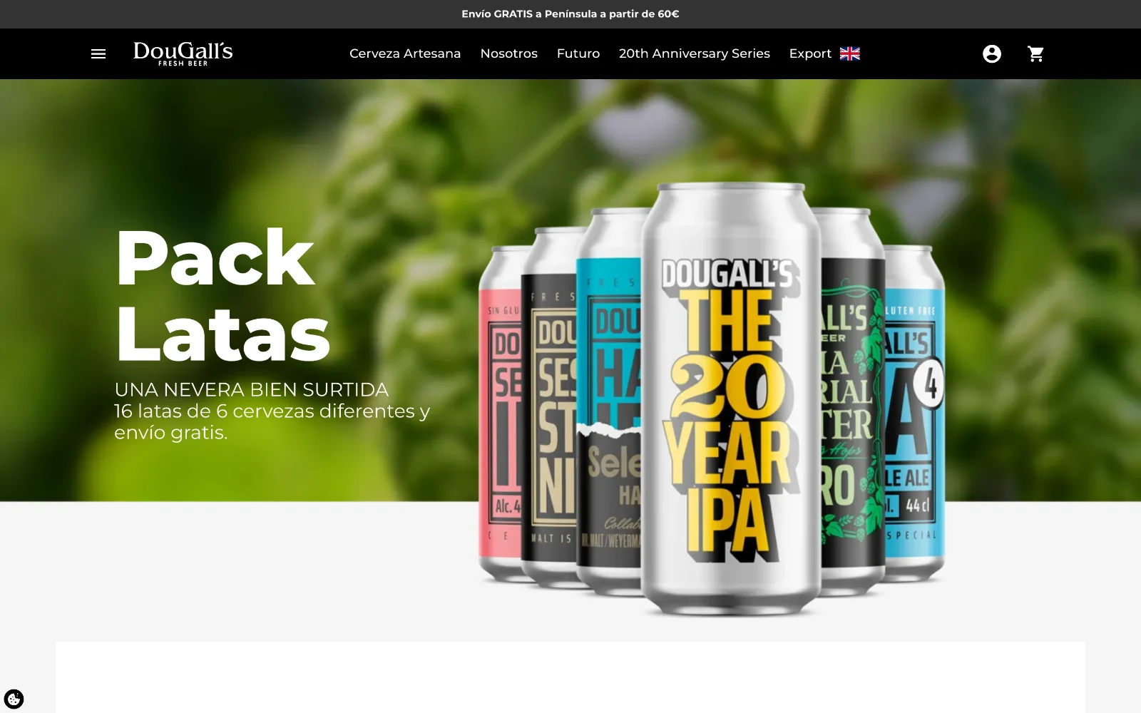 Web de DouGall's en el ordenador, diseñada por Índole