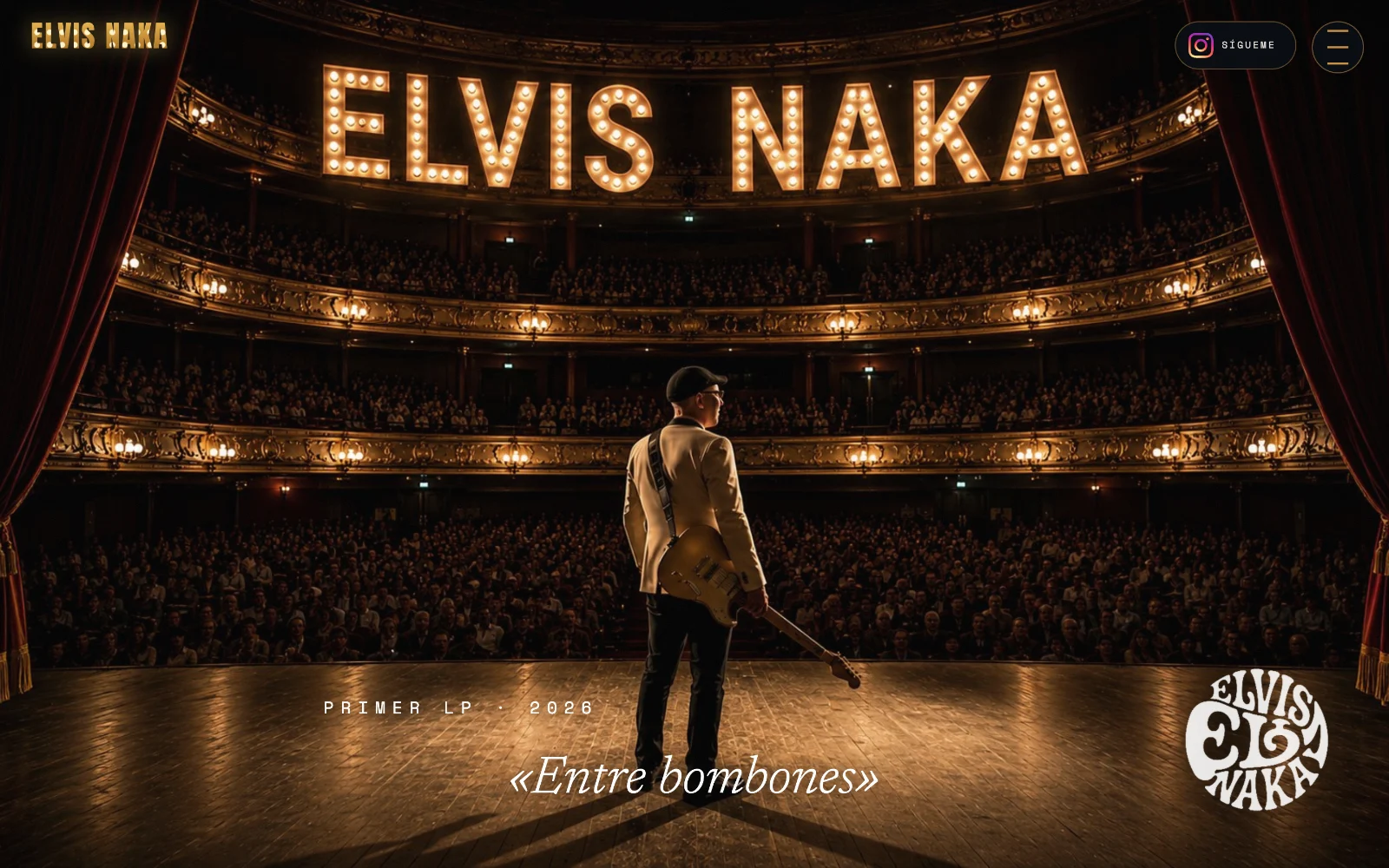 Web de Elvis Naka — Entre bombones en el ordenador, diseñada por Índole
