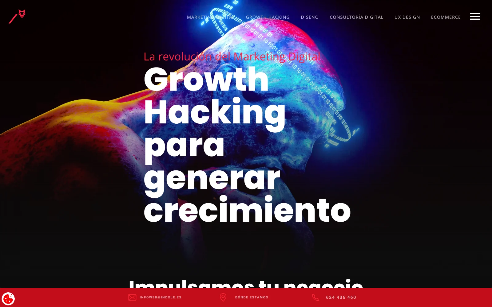 Web de Indalogy en el ordenador, diseñada por Índole