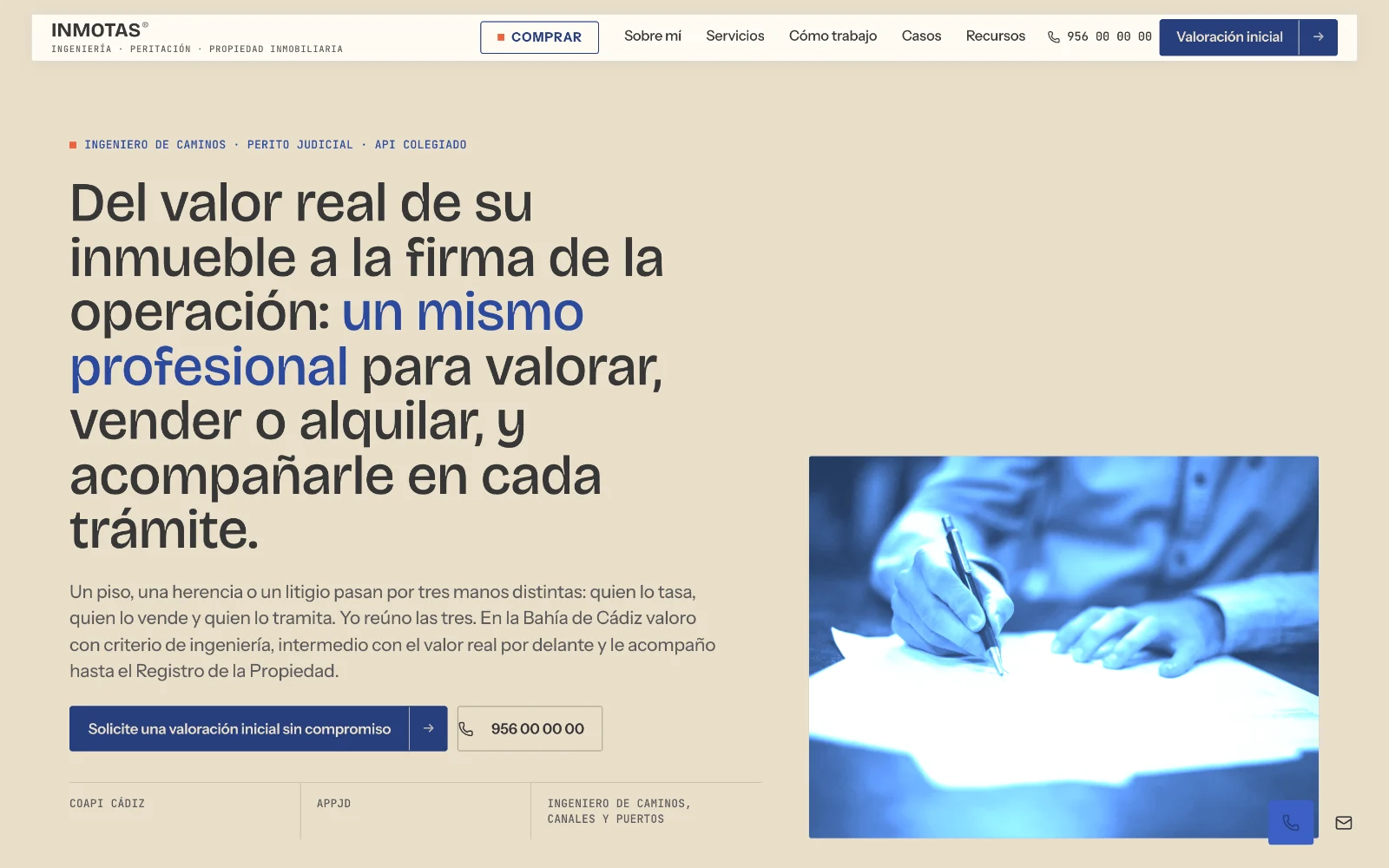 Web de INMOTAS en el ordenador, diseñada por Índole