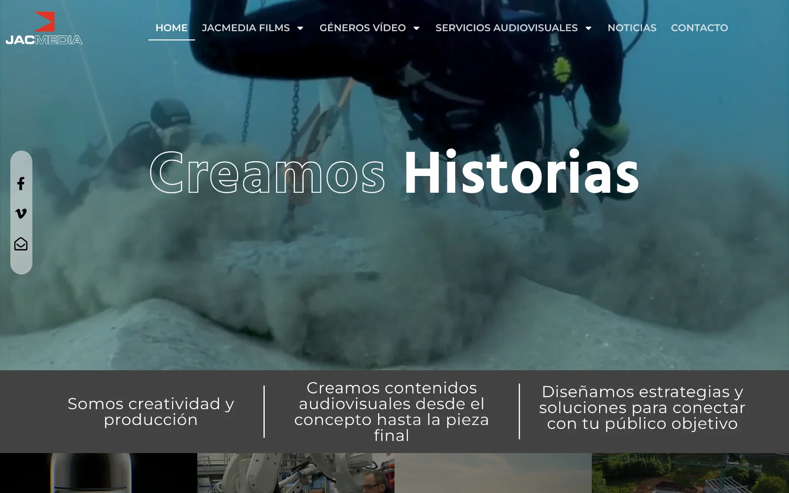 Web de JAC Media en el ordenador, diseñada por Índole