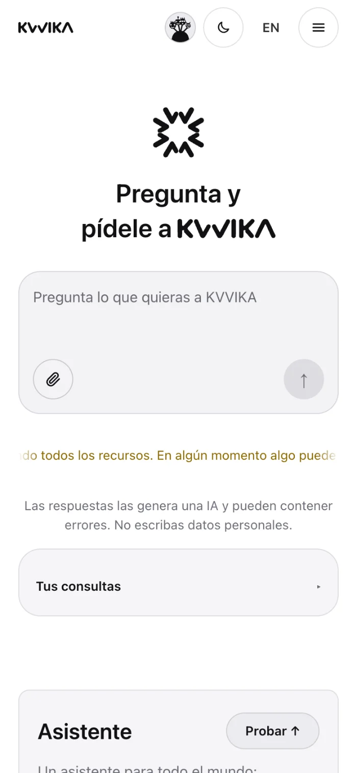 Web de KVVIKA en el móvil