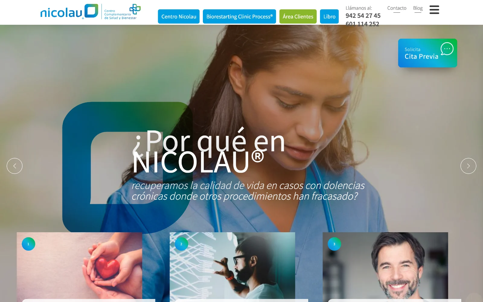 Web de Nicolau en el ordenador, diseñada por Índole