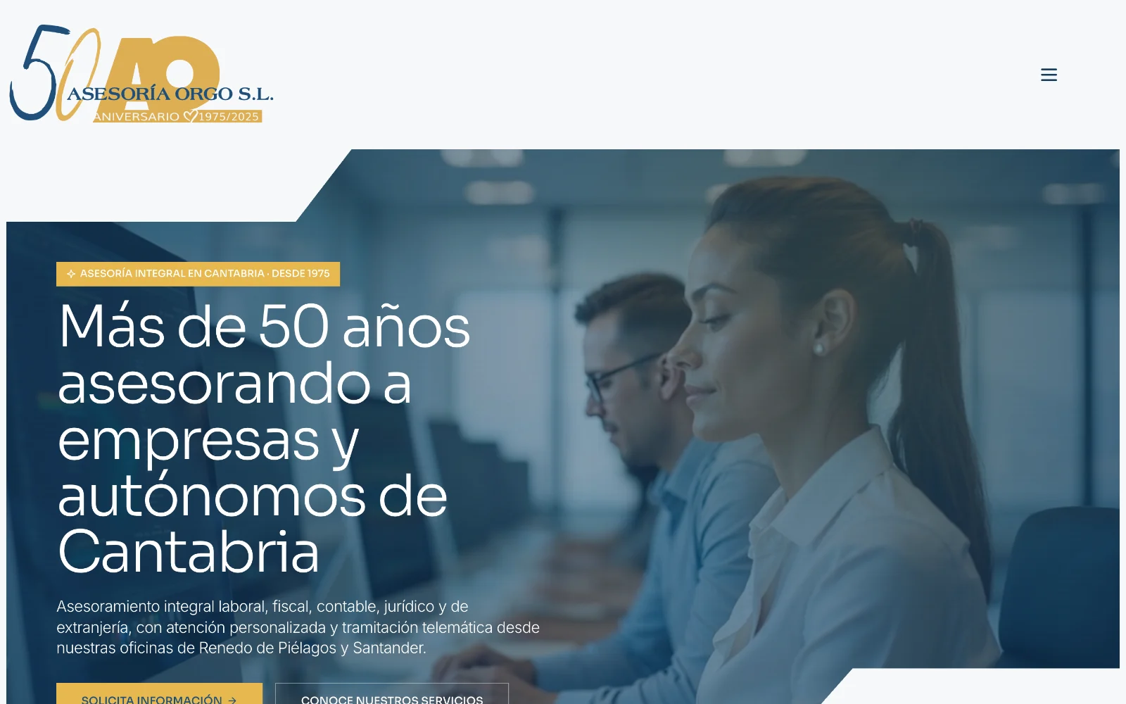Web de Asesoría Orgo en el ordenador, diseñada por Índole