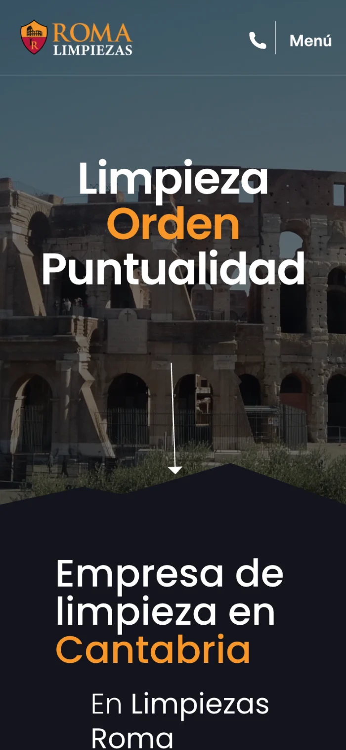 Web de Roma Limpiezas en el móvil