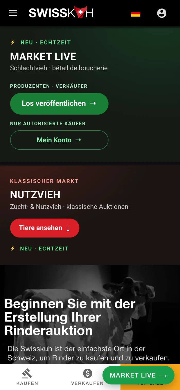 Web de SWISSKUH en el móvil