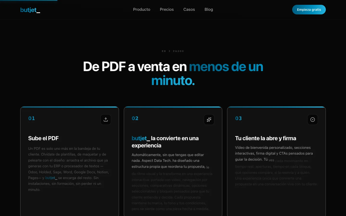 De PDF a venta en tres pasos