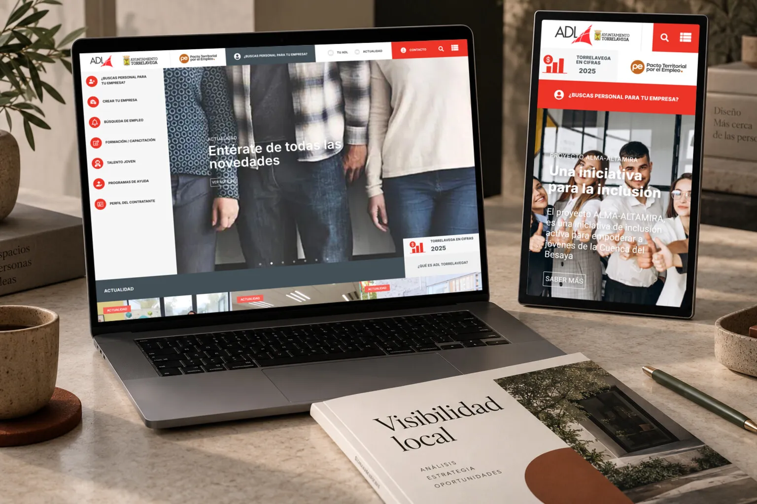 La web de ADL Torrelavega en varias pantallas
