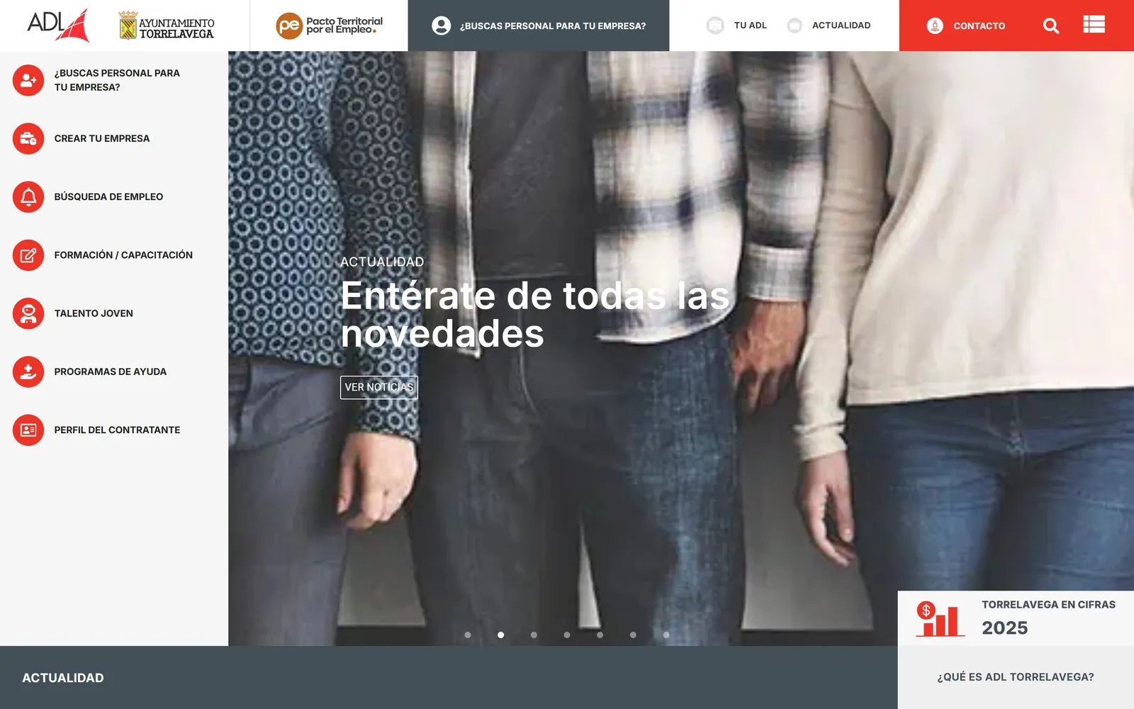 Web de ADL Torrelavega, diseñada por Índole