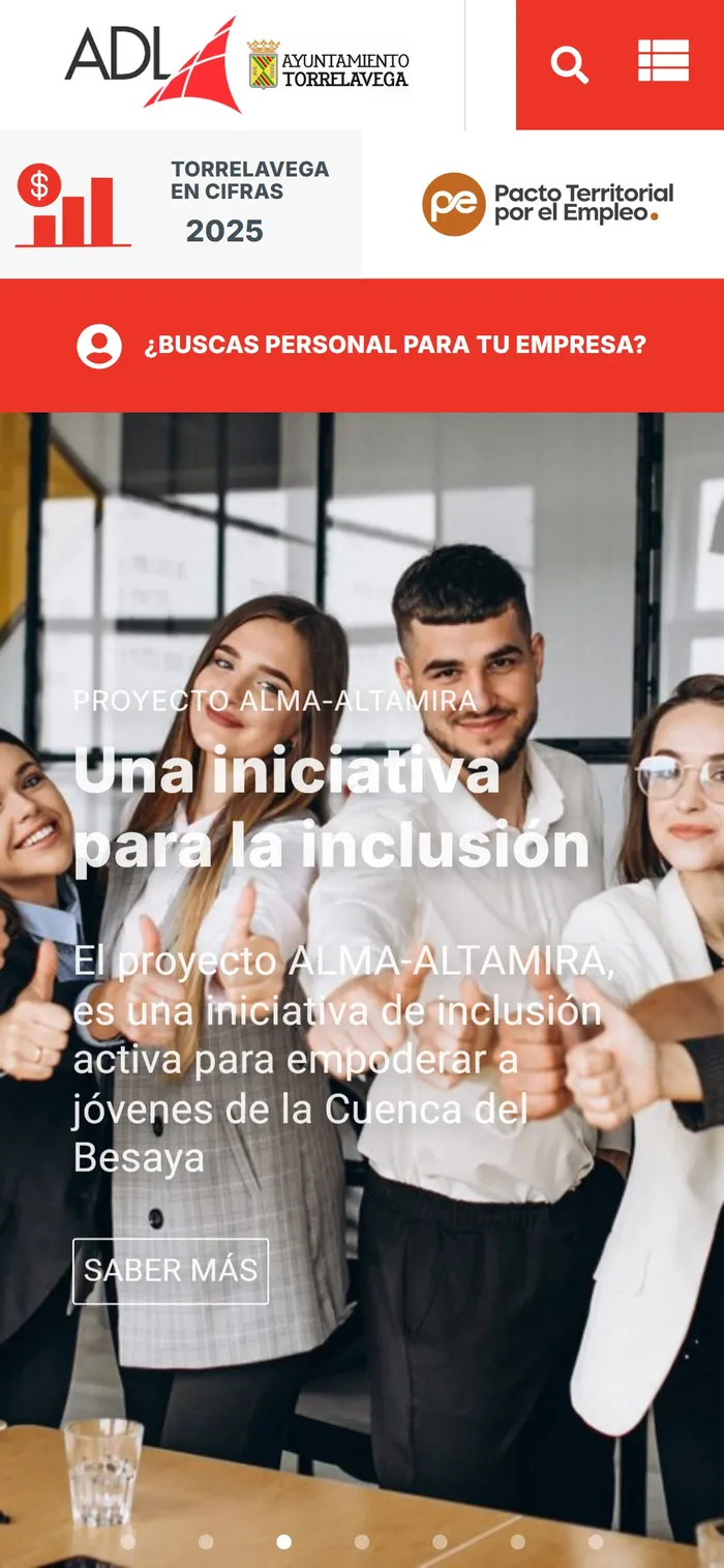 Web de ADL Torrelavega en el móvil