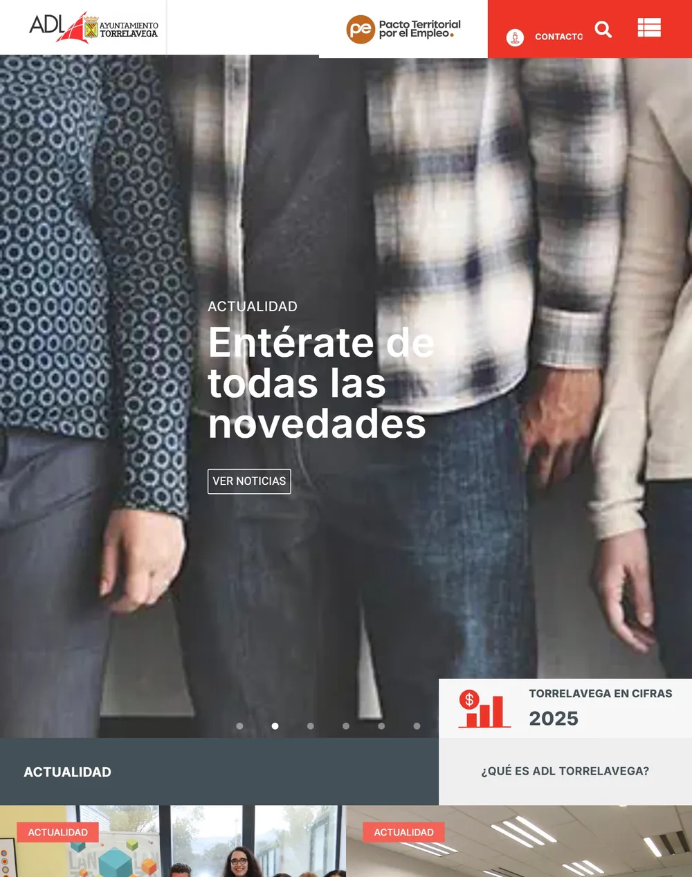 Web de ADL Torrelavega en la tableta