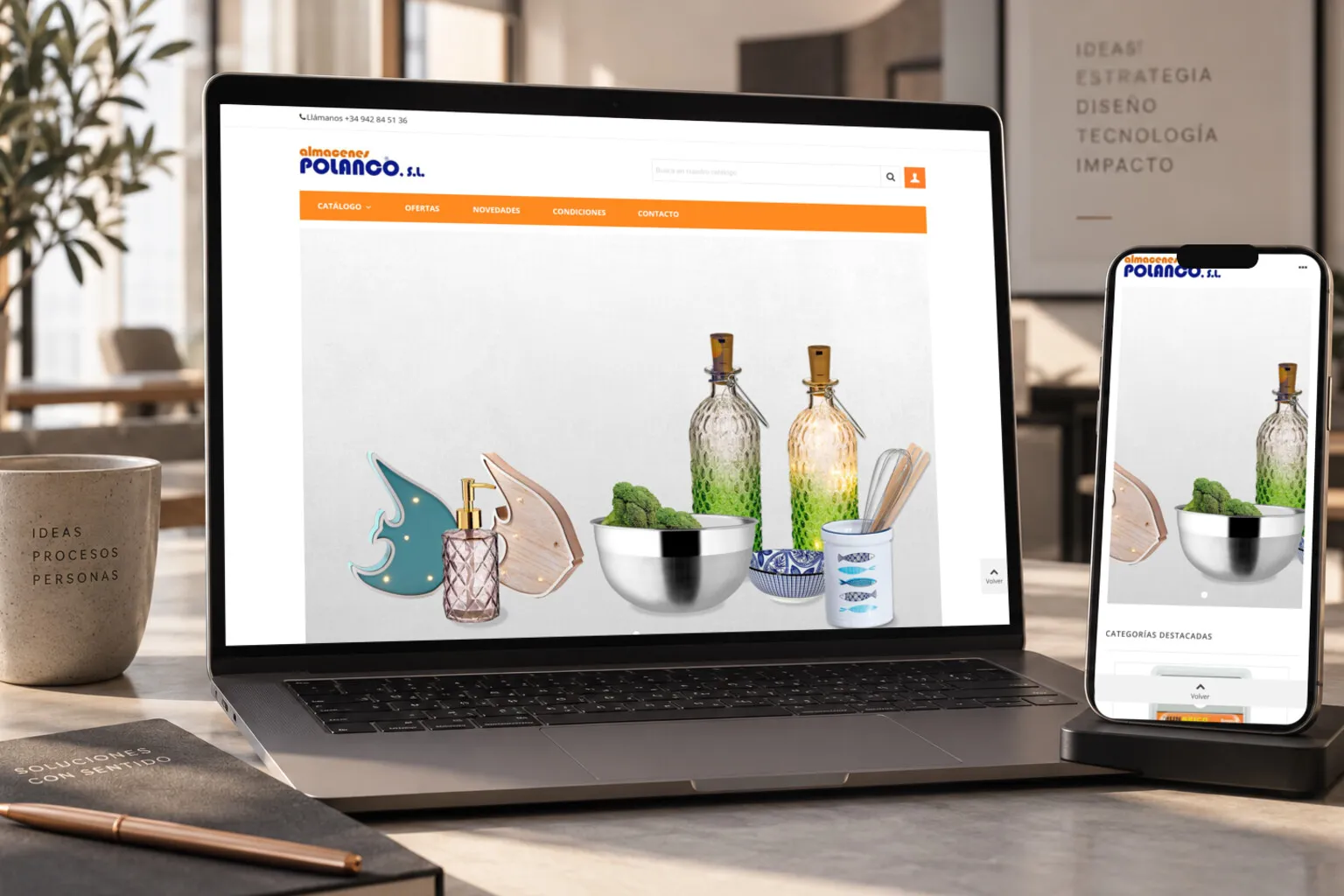 La web de Almacenes Polanco en varias pantallas