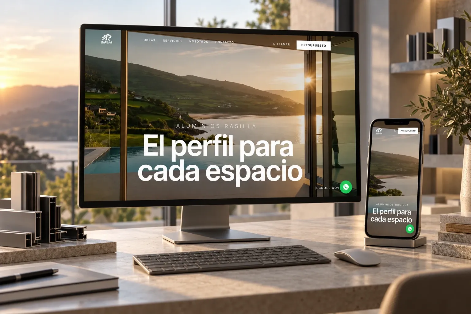 Presentación de la web de Aluminios Rasilla