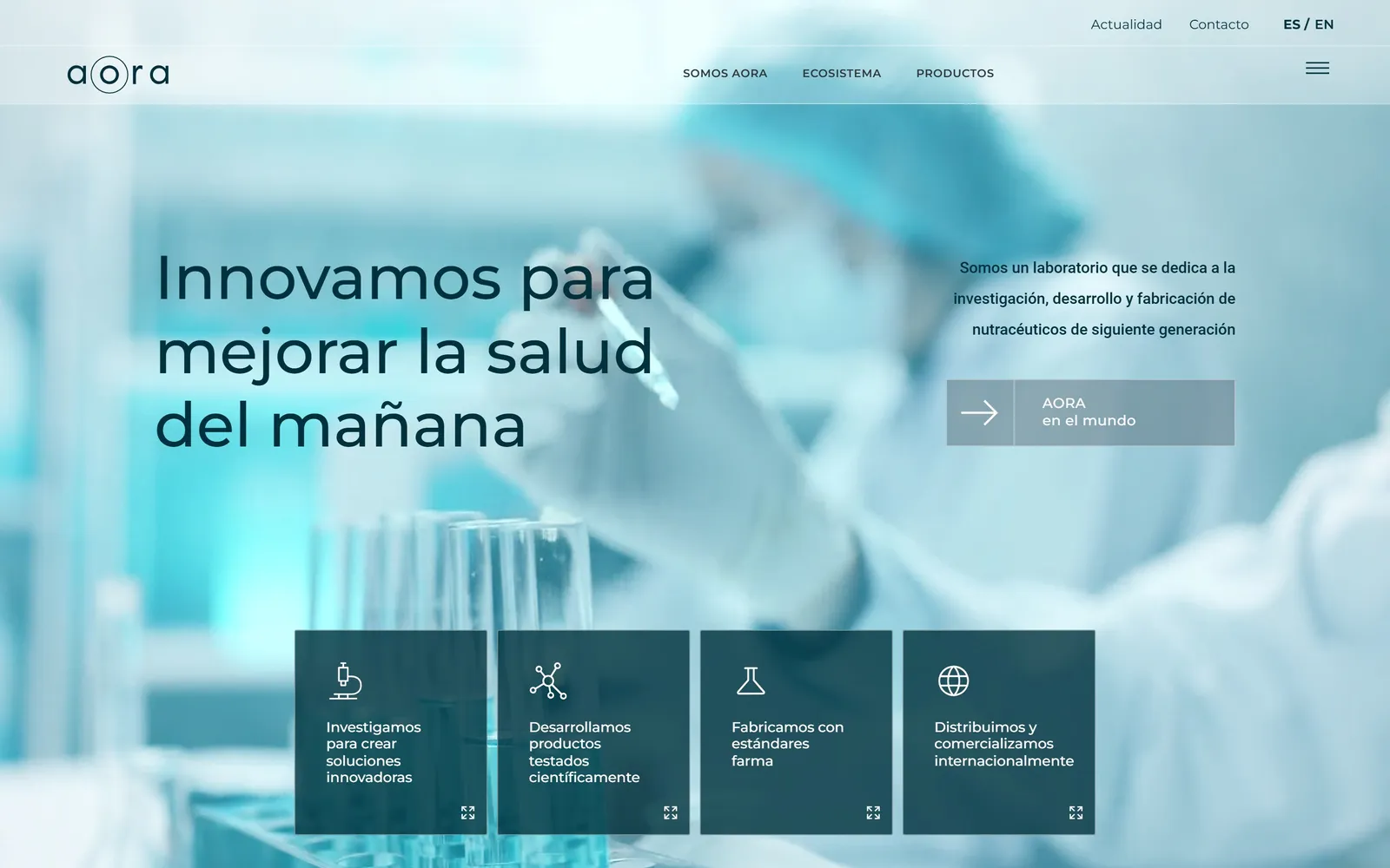 Web de AORA Health, diseñada por Índole