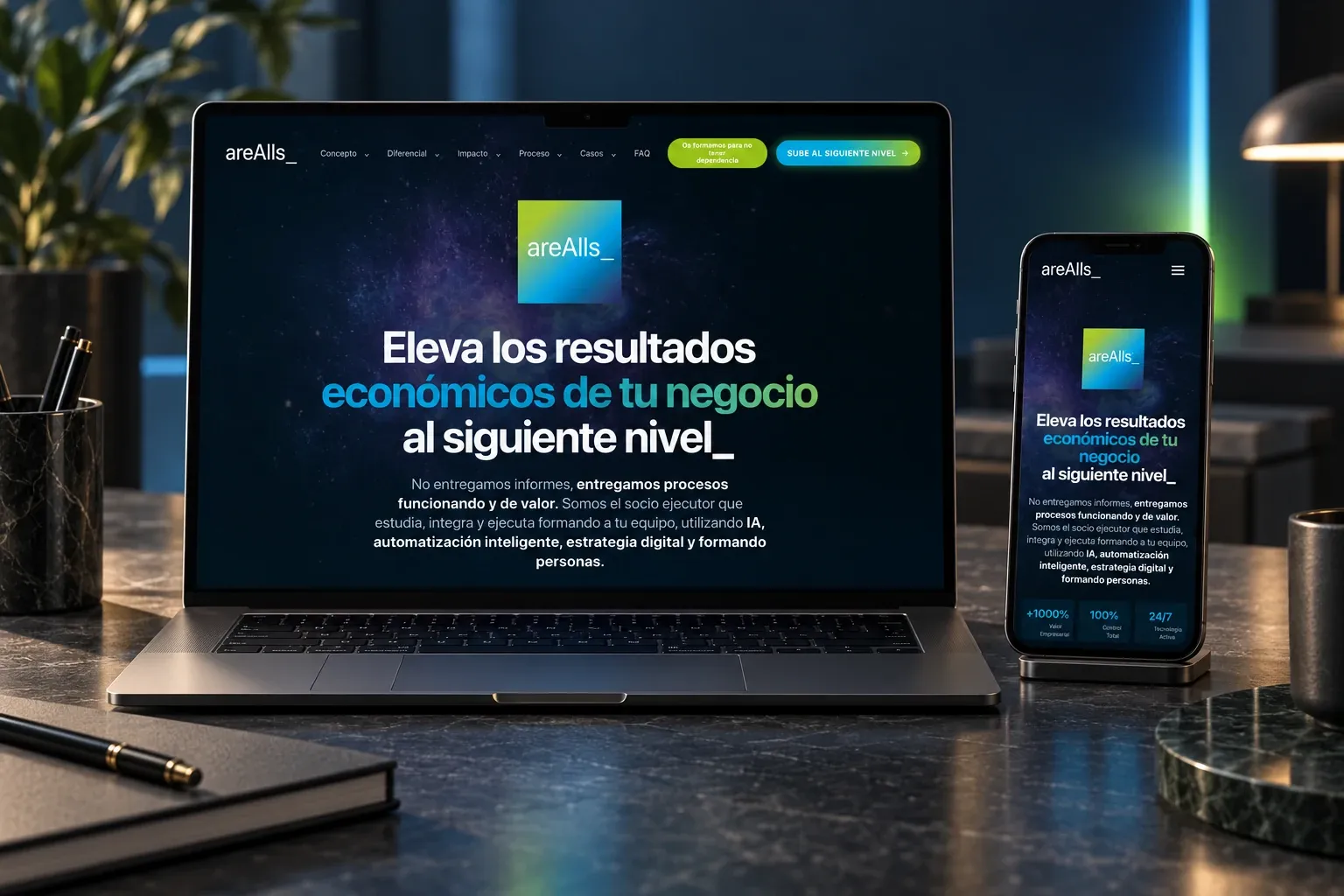 Web de areAlls_, diseñada por Índole