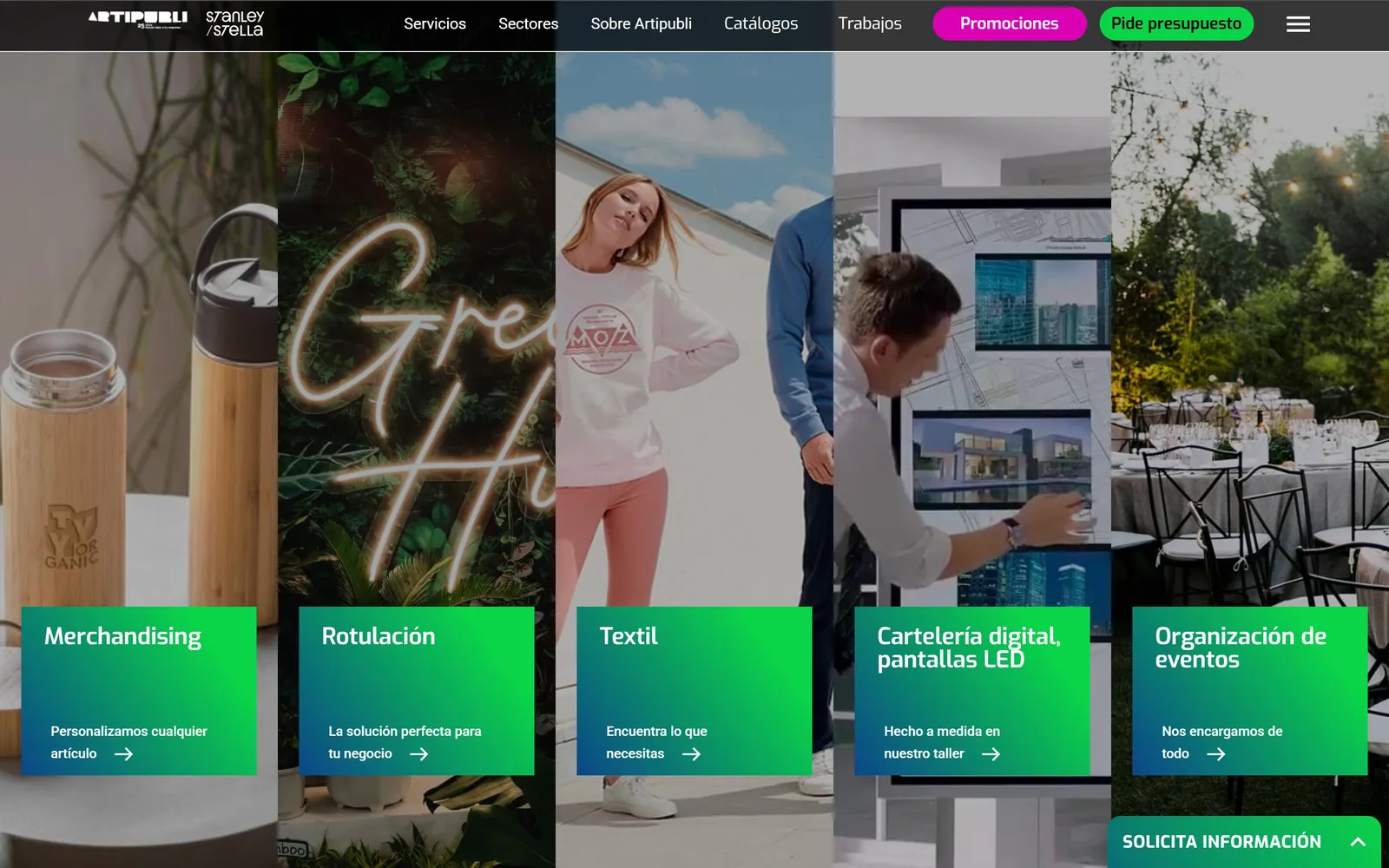 Web de Artipubli, diseñada por Índole