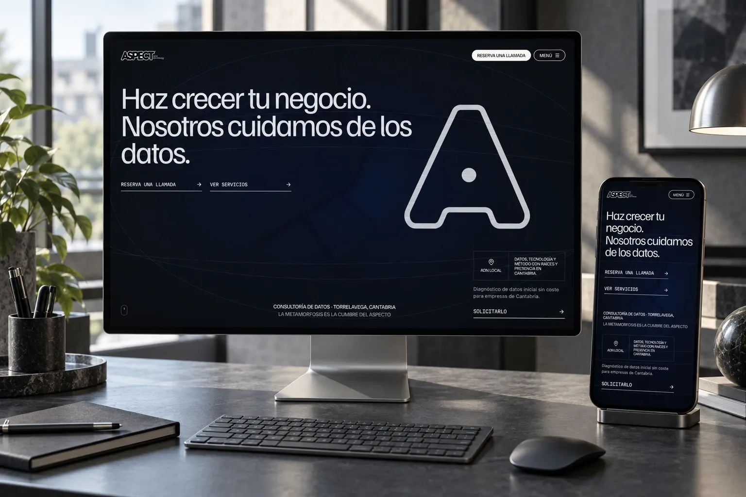 Web de Aspect Data Technology, diseñada por Índole